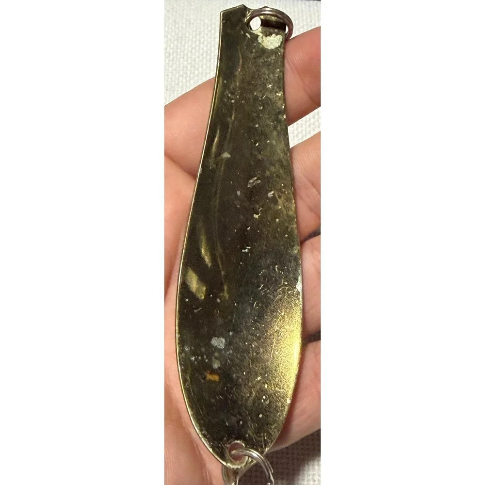 Vintage Nebco Flash Bait Johnson Silver Minnow Fishing Spoon Lure Lot 5pc Brass
